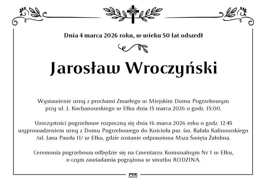 Jarosław Wroczyński - nekrolog